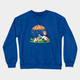 Boy and his Cavalier King Charles Spaniel Dog Crewneck Sweatshirt